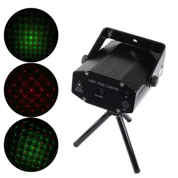 HRS002E Mini Disco DJ Club Stage Light, 2-colors Green + Red Light, with Sound Active Function
