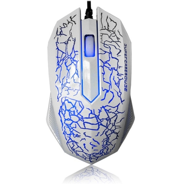 Small Special Shaped 3 Buttons USB Wired Luminous Gamer Computer Gaming Mouse(White)