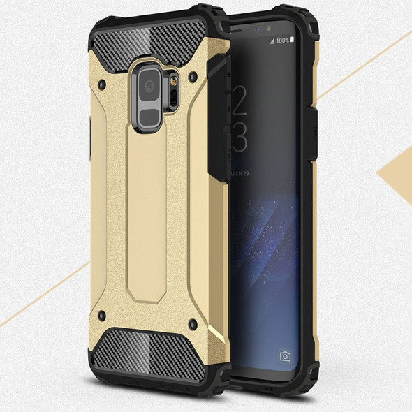 For Galaxy S9 TPU + PC 360 Degree Protection Shockproof Protective Back Case(Gold)