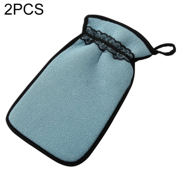 2 PCS Shower Bath Gloves Exfoliating Wash Skin Spa Massage Bathroom Cleaning Tools(Blue)