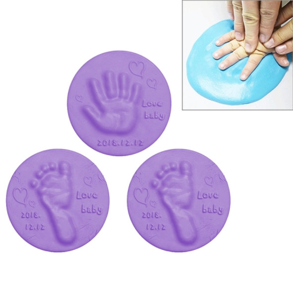 3 PCS Baby Care Air Dry Soft Clay Baby Hand and Foot Inkpad(Purple)