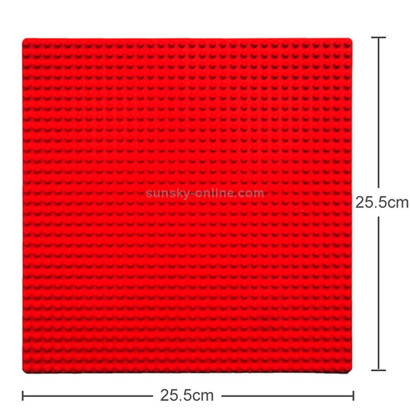 32*32 Small Particle DIY Building Block Bottom Plate 25.5*25.5 cm Building Block Wall Accessories Toys for Children(Red)