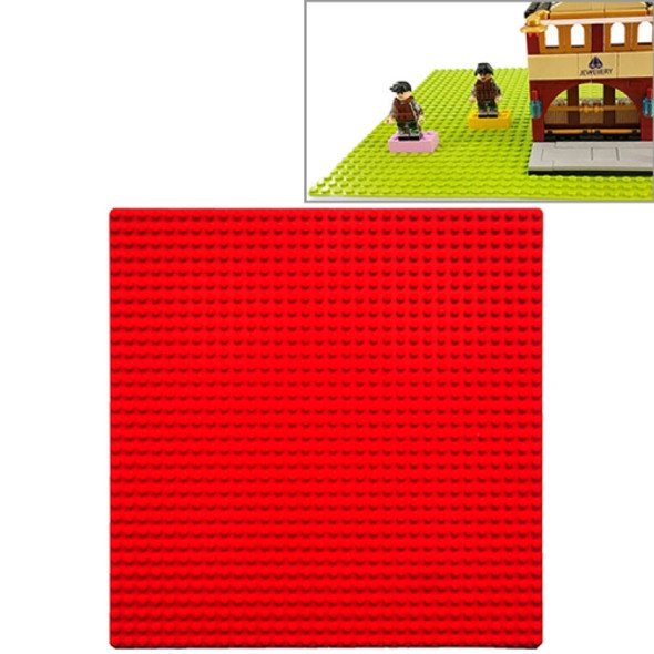 32*32 Small Particle DIY Building Block Bottom Plate 25.5*25.5 cm Building Block Wall Accessories Toys for Children(Red)