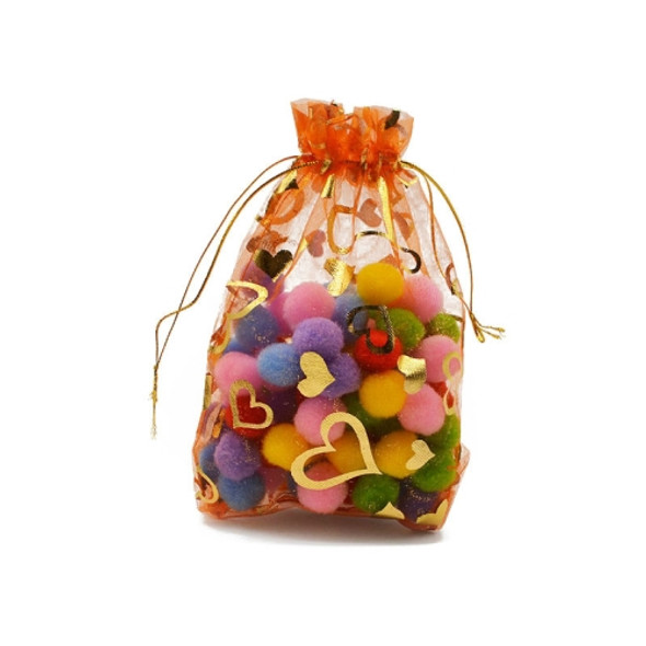 100 PCS Gift Pouches Bag Organza Bags Jewelry Candy Packaging Bags, Size:11x16cm(Orange)