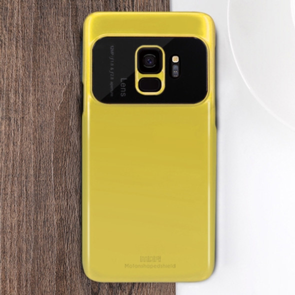 MOFI  Full Coverage High Alumina Glass + PC + Lens Face Parnt Protective Back Case for Galaxy S9(Yellow)