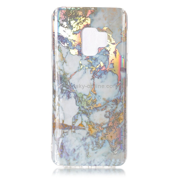 Galaxy S9 Color Plating Marble Texture Soft TPU Protective Back Case (Gold)