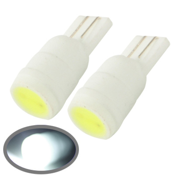 T10 White 1 LED Car Signal Light Bulb (Pair)(White Light)