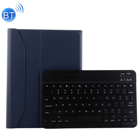 1130B Detachable Bluetooth 3.0 ABS Brushed Texture Keyboard + Lambskin Texture Leather Case for iPad Pro 11 inch (2018), with Three-gear Adjustment / Magnetic / Sleep Function(Blue)