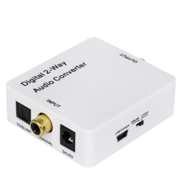 HDV-2CT Mini Digital 2-way Audio Converter, Coaxial to Toslink or Toslink to Coaxial