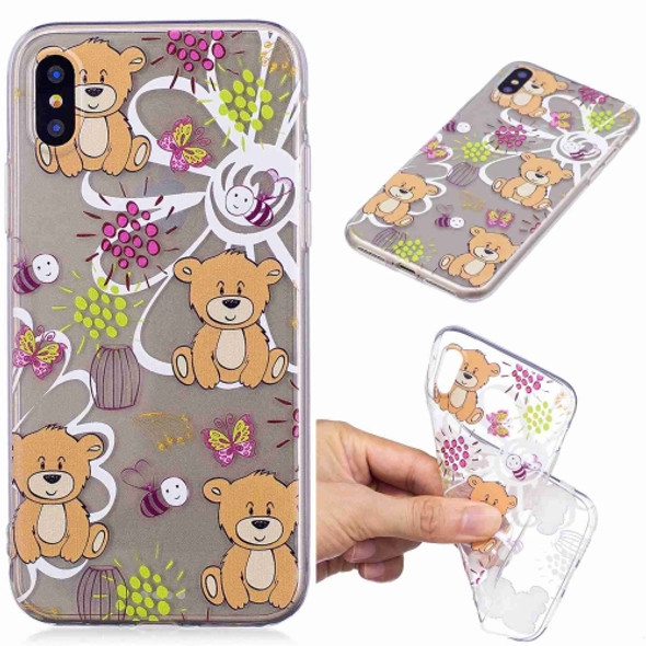 Painted TPU Protective Case For Galaxy S10 Plus(Brown Bear Pattern)