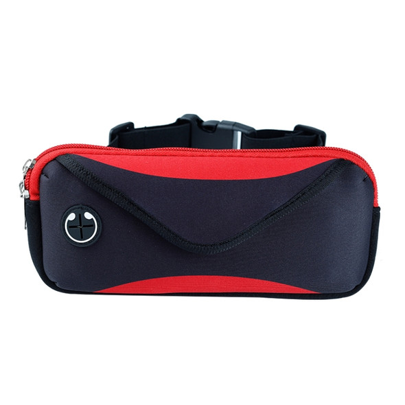 Multi-functional Sports Waterproof Waist Bag for Under 6 Inch Screen Phone, Size: 22x10cm (Black Red)