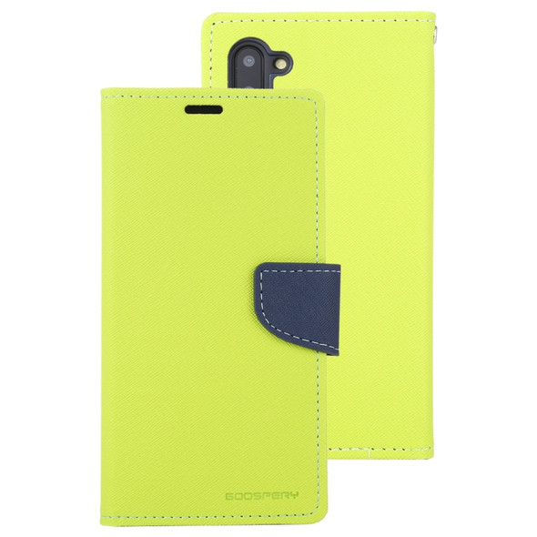 For Galaxy Note 10 MERCURY GOOSPERY FANCY DIARY Horizontal Flip Leather Case with Holder & Card Slots & Wallet(Green)