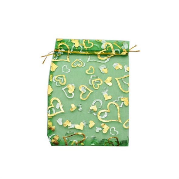 100 PCS Gift Pouches Bag Organza Bags Jewelry Candy Packaging Bags, Size:13x18cm(Dark Green)