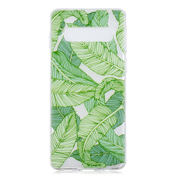 Painted TPU Protective Case For Galaxy S10 Plus(Banana Leaf Pattern)