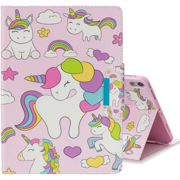 For iPad Pro 11 inch ?2018? Colored Drawing Pattern Horizontal Flip Leather Case with Holder & Card Slot & Wallet(Multiple Unicorns)