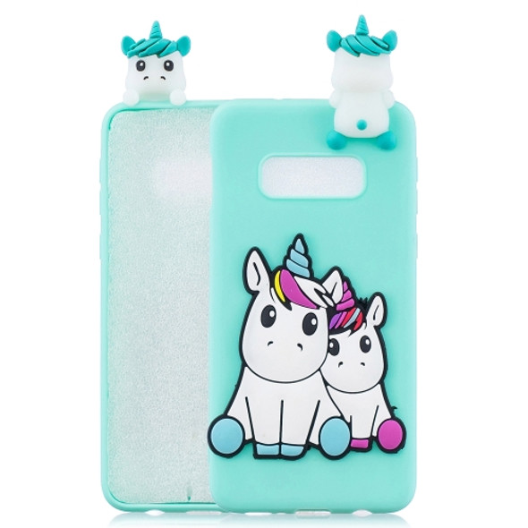For Galaxy S10e 3D Cartoon Pattern Shockproof TPU Protective Case(Couple Unicorn)