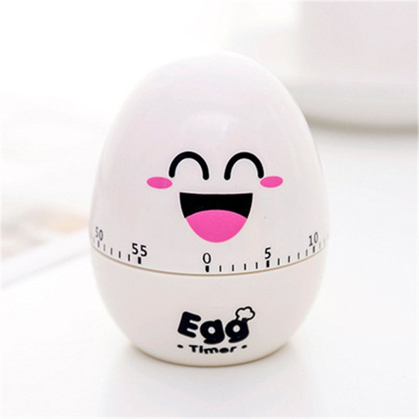 Creative Cartoon Fruit Shape Multi-Function Rotary Timer Learning Work Efficiency Time Manager(White Egg)