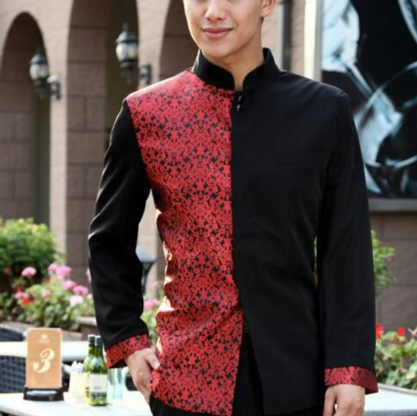 Long Sleeve Waiter Costume, Size:XL(Male Red)