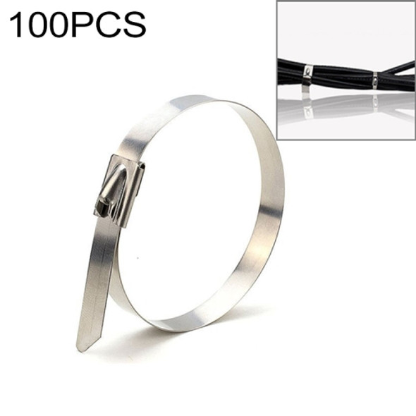 100 PCS 4.6x200mm Stainless Steel Metal Cable Ties Tie Zip Wrap Exhaust Heat Straps Induction Pipe