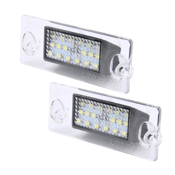 2 PCS License Plate Light with 18  SMD-3528 Lamps for Audi?2W 120LM, DC12V (White Light)