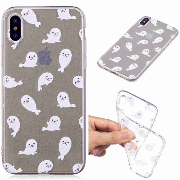 Painted TPU Protective Case For Galaxy S10e(White Sea Lion Pattern)