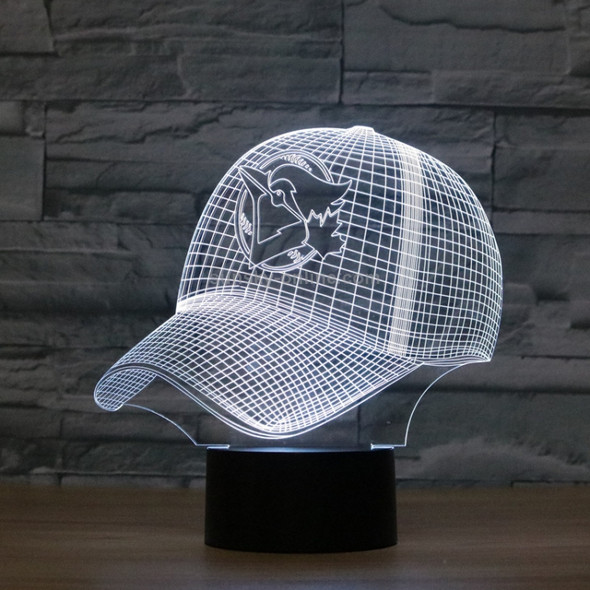 Baseball Cap Shape 3D Colorful LED Vision Light Table Lamp, Charging Touch Version