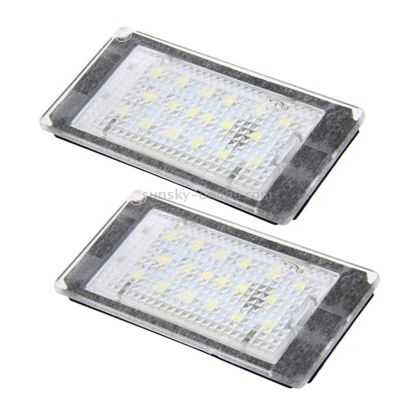 2 PCS License Plate Light with 18  SMD-3528 Lamps for BMW E46 2D M3 1998-2003, 2W 120LM, 6000K, DC12V (White Light)