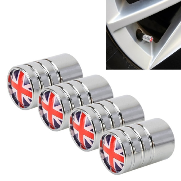 4 PCS UK Flag Pattern Gas Cap Mouthpiece Cover Gas Cap Tire Cap Car Motor Bicycle Tire Valve Caps