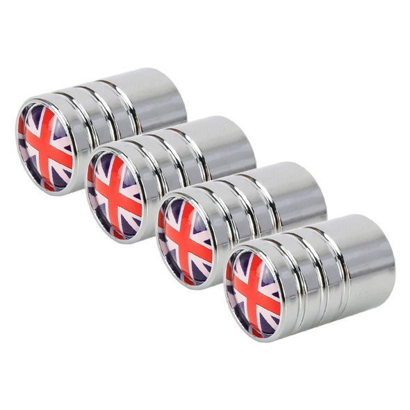 4 PCS UK Flag Pattern Gas Cap Mouthpiece Cover Gas Cap Tire Cap Car Motor Bicycle Tire Valve Caps