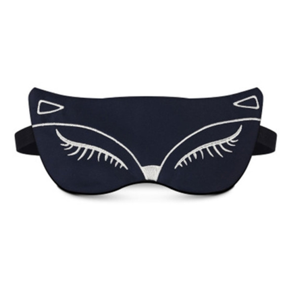 2 PCS Fox Embroidery Eyepatch Sleeping Aid Blindfold Travel Ice Sleep Eye Mask(Blue)