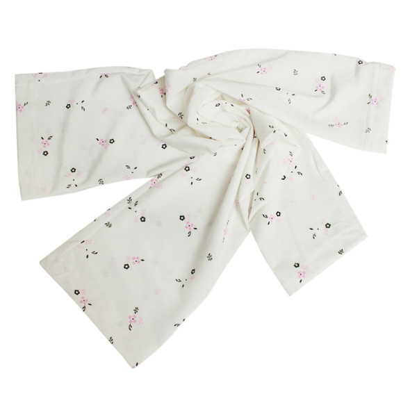 Summer Outdoor Floral Ice Silk Sunshade Sleeve Sun-protective Cuff(White)