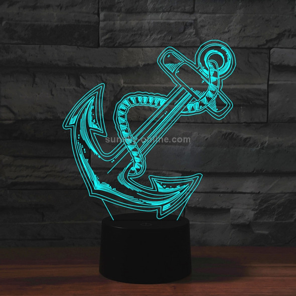 Anchor Shape 3D Colorful LED Vision Light Table Lamp, USB & Battery Version