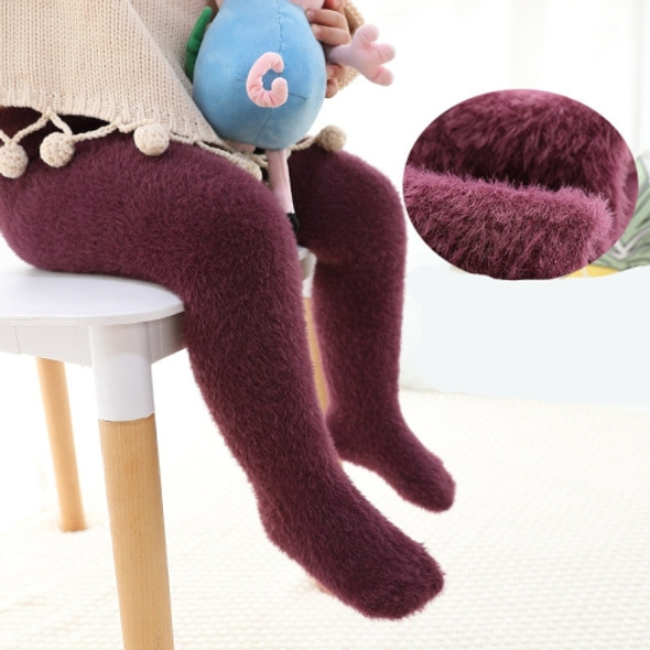 Children Pantyhose Baby Leggings Imitation Mink Fleece Plus Fleece Jumpsuit, Size:M(Purple)