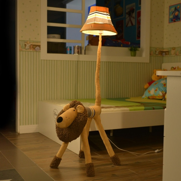 Creative Plush Animal Floor Lamp Bedroom Decoration Lamp(Lion)