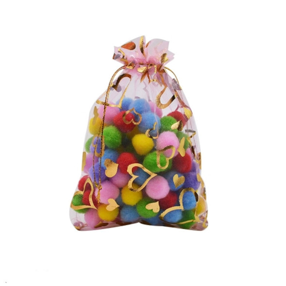 100 PCS Gift Pouches Bag Organza Bags Jewelry Candy Packaging Bags, Size:17x23cm(Pink)