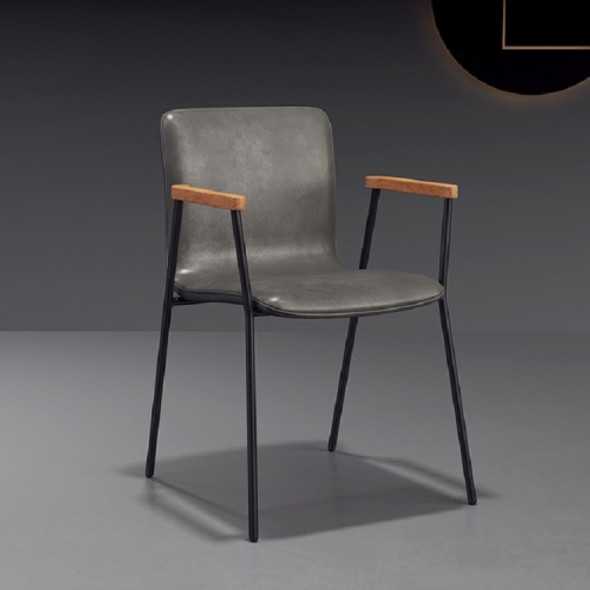 Modern Armchair Office Chair Casual Dining Chair Armchair(Black Leg Gray)