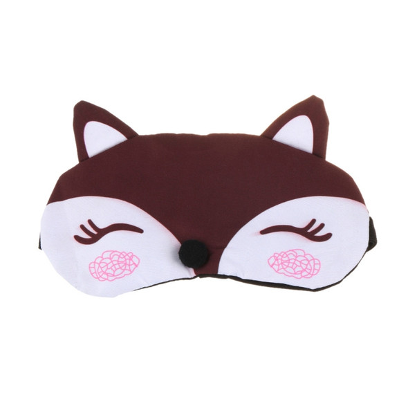 Cute Fox 3D Sleep Mask Rest Travel Sleeping Cover Sleep Ice Mask(Coffee)
