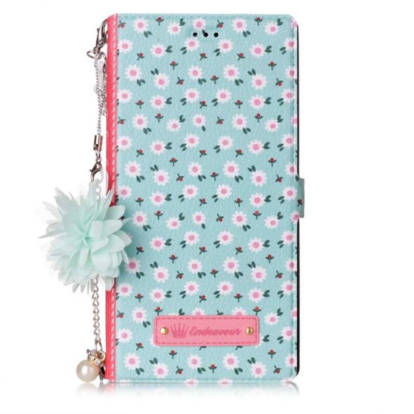 For Sony Xperia L1 Daisy Flower Pattern Horizontal Flip Leather Case with Holder & Card Slots & Pearl Flower Ornament & Chain