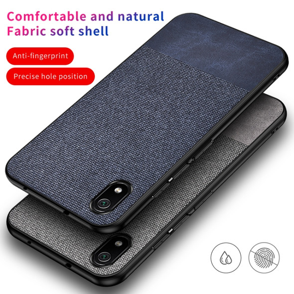 Shockproof Splicing PU + Cloth Protective Case for Xiaomi Redmi 7A(Grey)