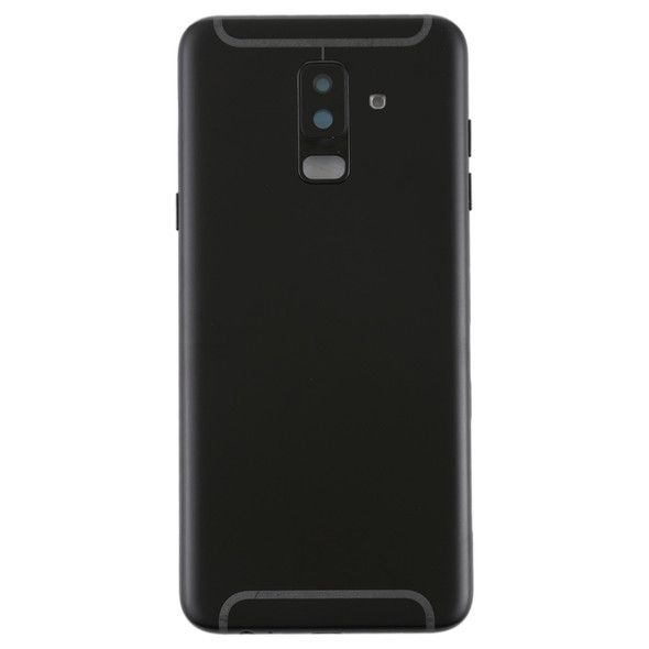 Back Cover with Side Keys & Camera Lens for Galaxy A6+ (2018) / A605(Black)