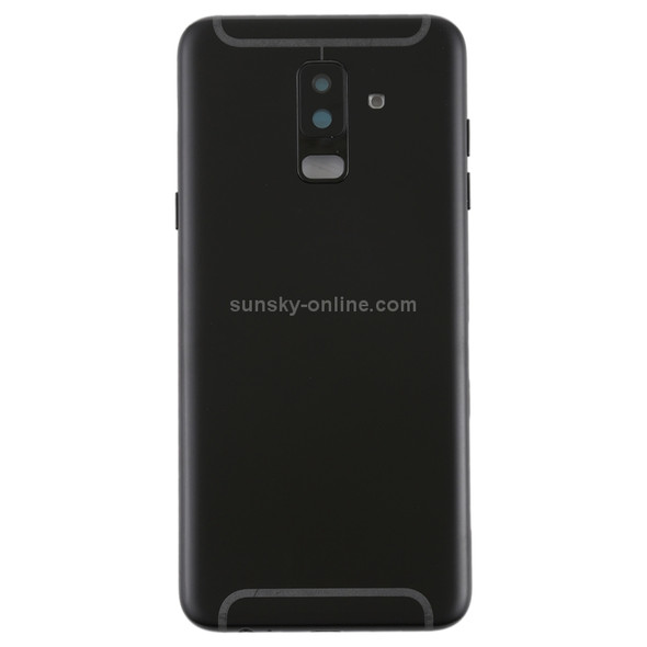 Back Cover with Side Keys & Camera Lens for Galaxy A6+ (2018) / A605(Black)