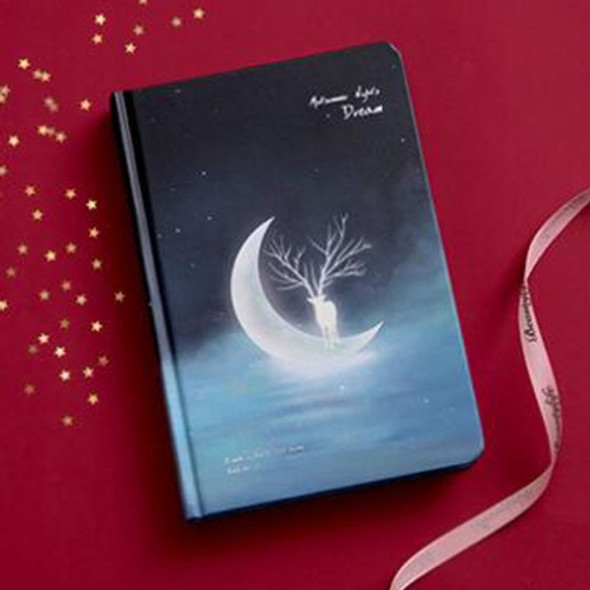 2 PCS Starry Luminous Hand Ledger Simple Coloring Page Hand-painted Notebook, Size: A5(0313C-Moon)