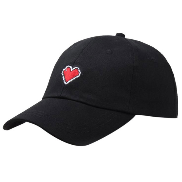 Adjustable Embroidery Heart-shaped Pattern Outdoor Sunshade Baseball Cap with Lace(Black)