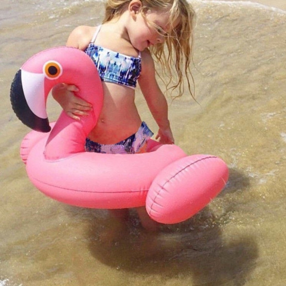 Kids Summer Water Fun Inflatable Flamingo Shaped Pool Ride-on Swimming Ring Floats, Outer Diameter: 87cm
