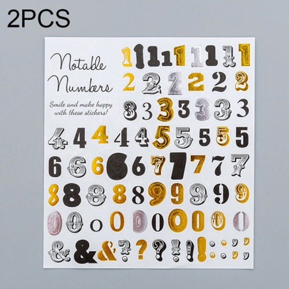 2 PCS Number Pattern Creative Cartoon Children Diary Decorative Sticker