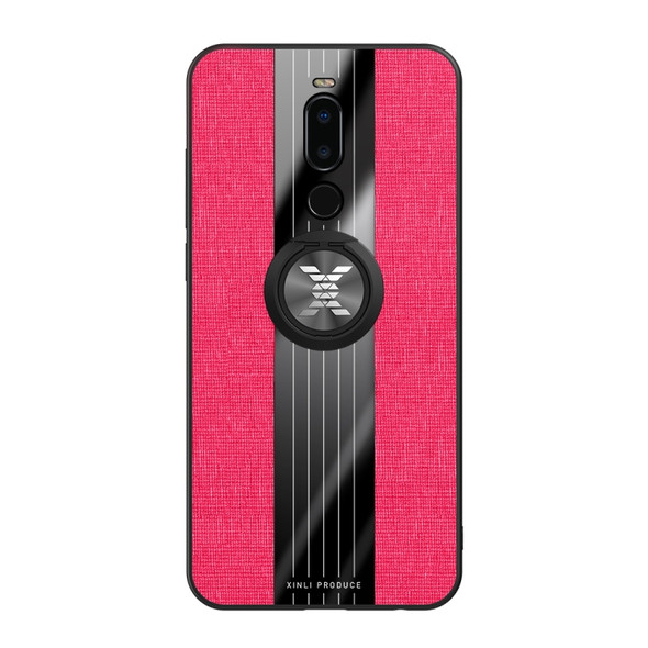 For Meizu Note 8 XINLI Stitching Cloth Texture Shockproof TPU Protective Case with Ring Holder(Red)