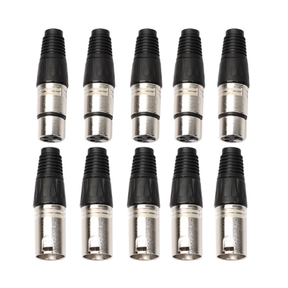 5 Pairs 3 Pin XLR Plug Male + Female Jack Mic Jack Plug Socket Connector