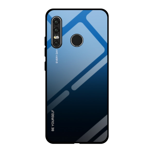 For Huawei P30 Lite Gradient Color Glass Case(Blue)