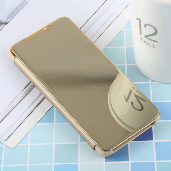 PU Electroplating Mirror Horizontal Flip Leather Case for Galaxy S10e, with Holder(Gold)