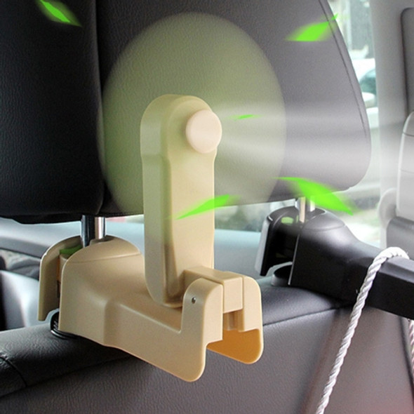 Multi-function Car Seat Back Fan Hanger Holder (Beige)